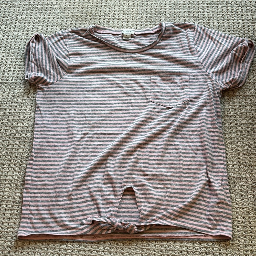 J.Crew striped T-shirt with tie and pocket